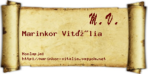 Marinkor Vitália névjegykártya